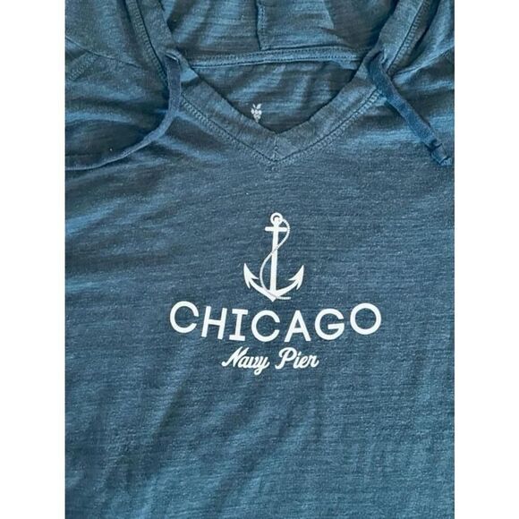 Soft As A Grape Women’s Size 2 Chicago Navy Pier Lightweight Hoodie • Drawstring - Picture 2 of 13